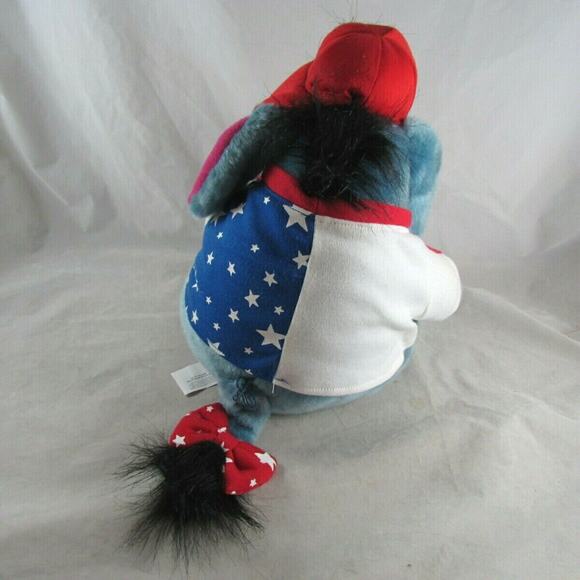 Disney Store Patriotic Eeyore Stuffed Plush Animal Pooh Friend 11" Character Toy - Picture 8 of 9